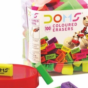 Doms Coloured Erasers 100PCS MRP 1/-