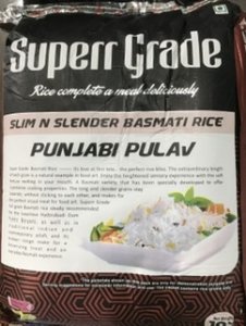 Superr Grade  slim N Slender Basmati Rice Punjabi Pulav 10kg MRP 1340/-