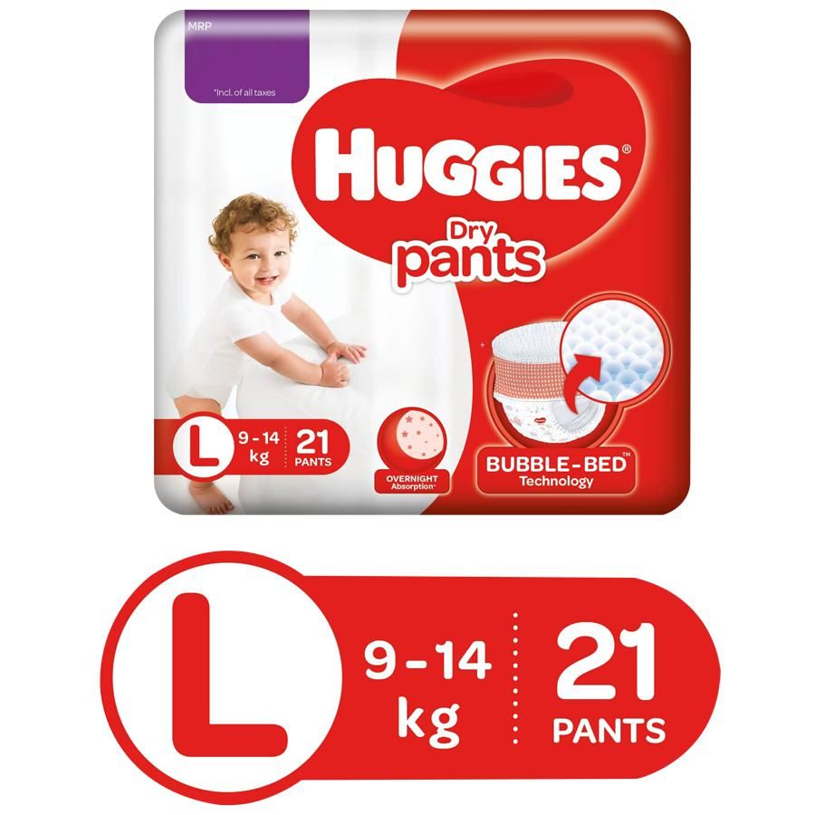 Huggies Dry Pants L 9-14 kg 21 PANTS MRP 309/-