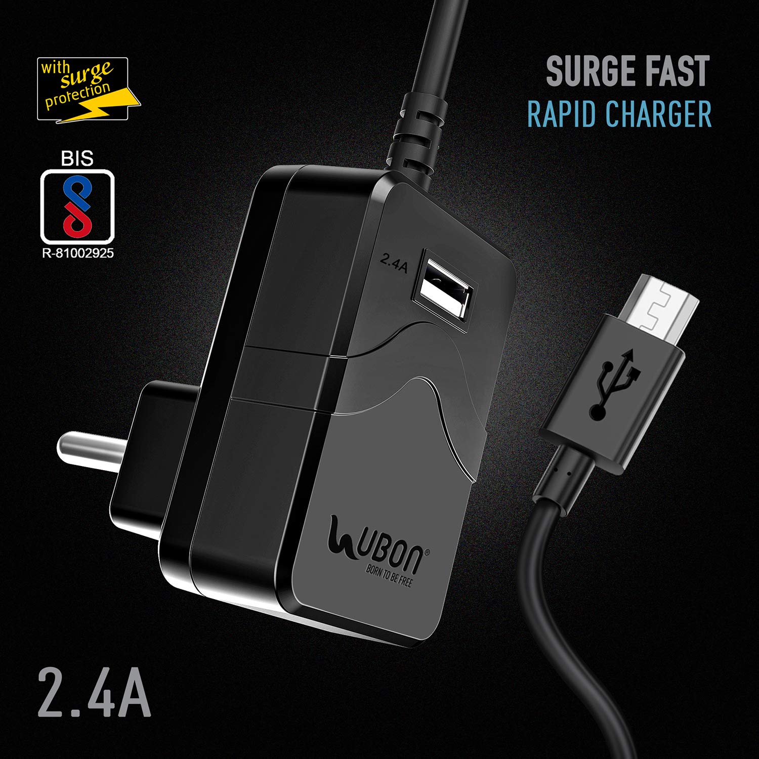UBON CH-597 2.1A Rapid Smart Wall/Mobile Charger Adapter MRP 499/-