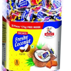 MICHIS Freshy  Coconut TOFFEE MRP 200/-(200PCS + 10PCS FREE =210PCS)