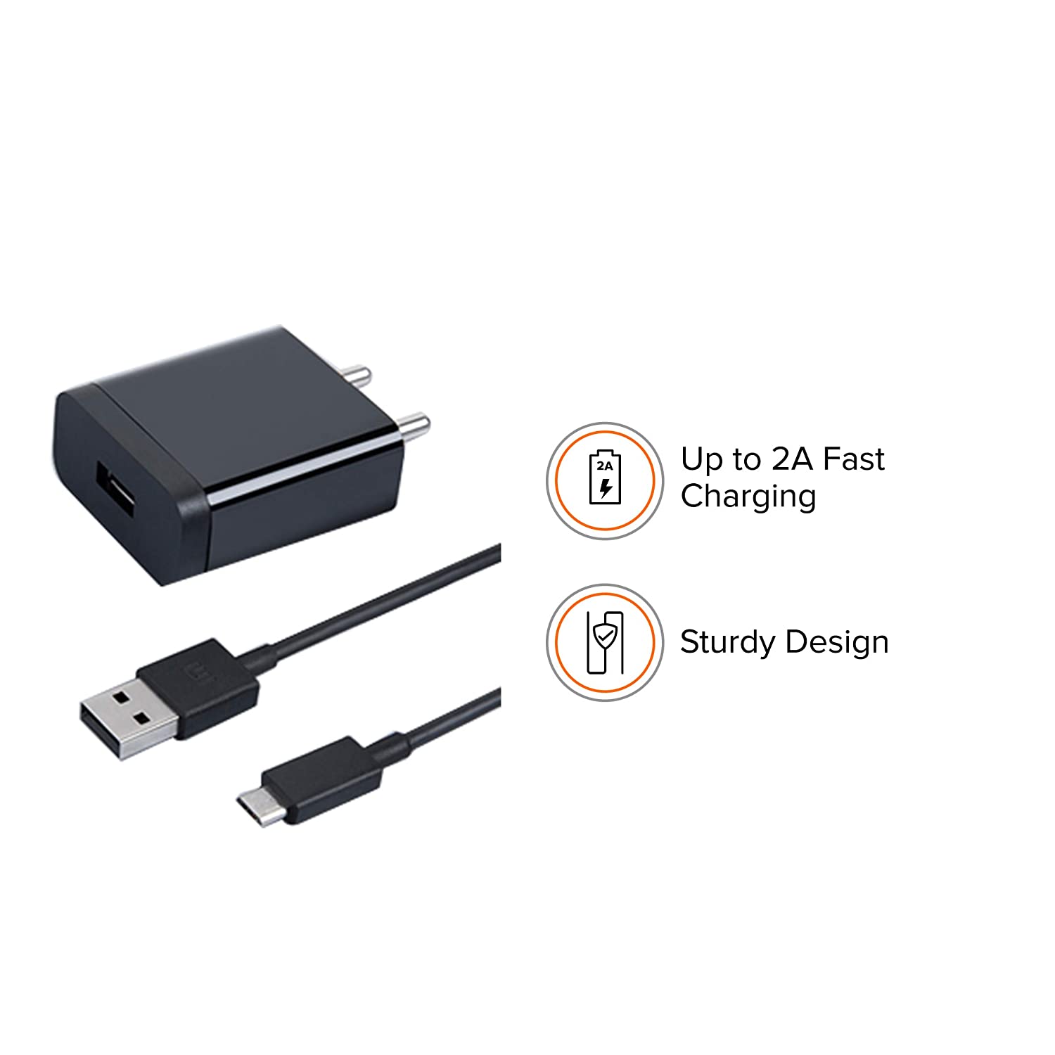 Mi 2A 10W Charger with Cable (1.2 Meter, Black) MRP 599/-