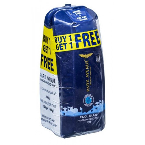PARK AVENUE COOL BLUE FRAGANCE DEO TALC BUY 1 GET 1 FREE 100G+100G MRP 99/-