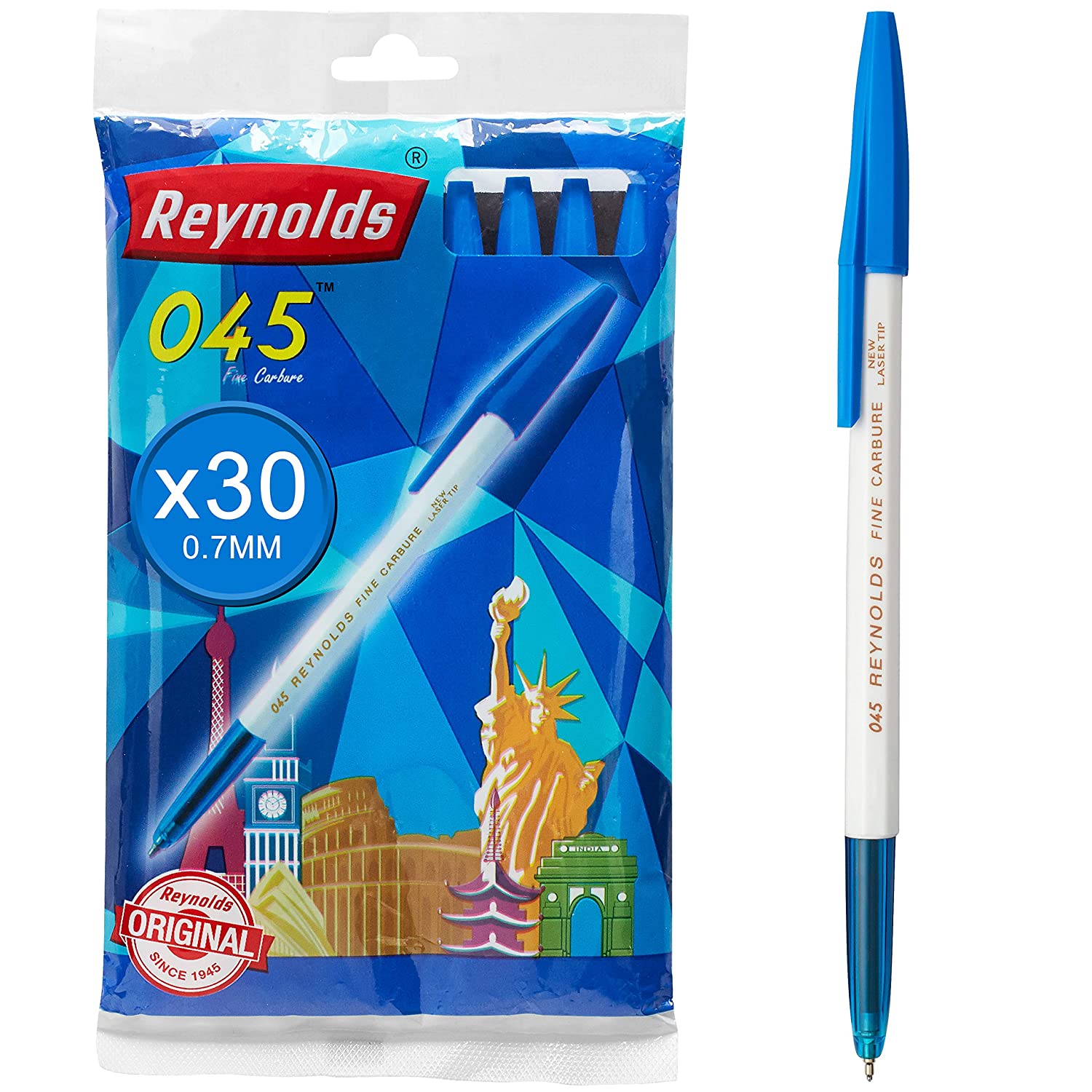 Reynolds 045 Ball Pen Blue MRP 6/-(10 PCS)