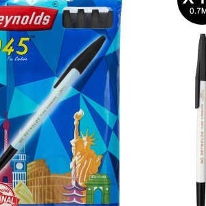 Reynolds 045 Ball Pen Black MRP 6/- (10PCS)