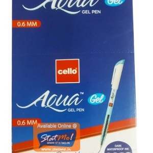 Cello Aqua Gel Pen 0.6mm BLUE MEP 10/-(10 N GEL PEN)