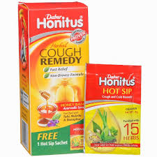 Dabur Honitus Herbal Cough Remedy 100ml Free 1 Hot sip sachet 4g MRP-90/-