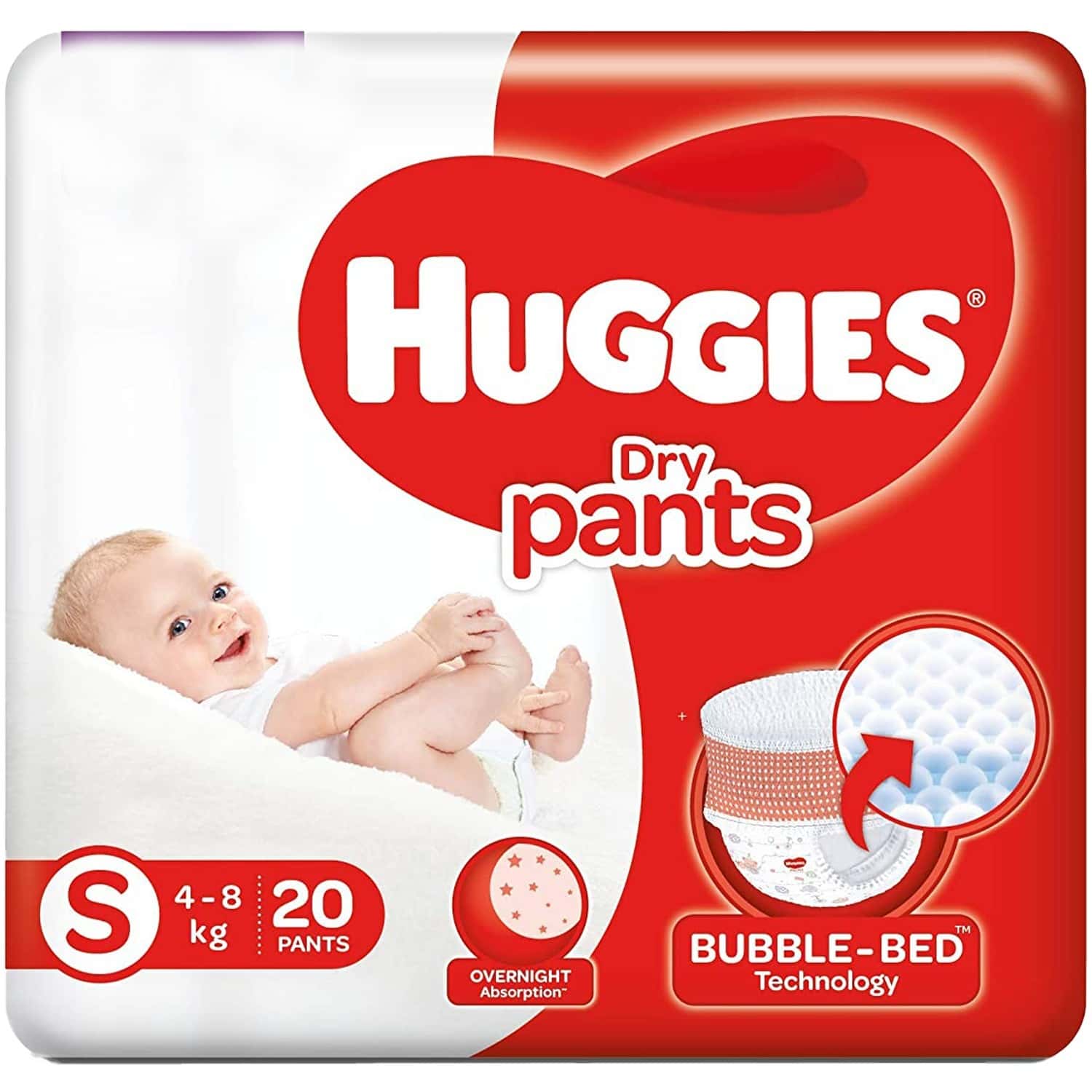 Huggies Dry Pants S 4-8 kg 20 PANTS MRP 174/-