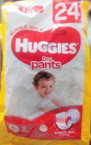 HUGGIES DRY PANTS SIZE L PANTS 2 MRP 24/- (8 pcs)