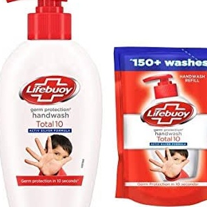 Lifebuoy handwash total 10 190ml + 185 ml Pouch free MRP 85/-