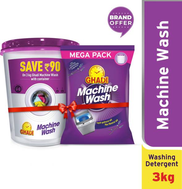 Ghadi Machine Wash 3kg MRP 320/- (FREE PLASTIC CONTAINER )