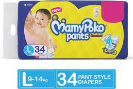 MamyPoko Pants Size L 9-14kg  34 Pants MRP 399/-