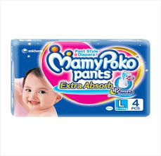 MamyPoko Pants Size L 9-14kg  4 Pants MRP 48/-
