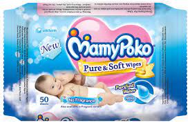 MAMYPOKO PURE  &  SOFT MILD FRAGRANCE WIPES  50USABLE SHEETS REFILL PACK MRP 149/-