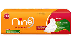 Niine dry comfort  Sanitary Napkins REGULAR 6PADS 230MM MRP 28/-