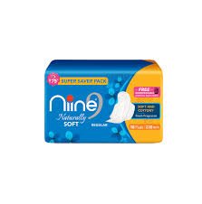 Niine naturally soft  regular  super saver pack    Sanitary Napkins  18PADS 230MM MRP 75/-