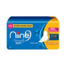 Niine Naturally soft Sanitary Napkins 18 PADS MRP 95/-