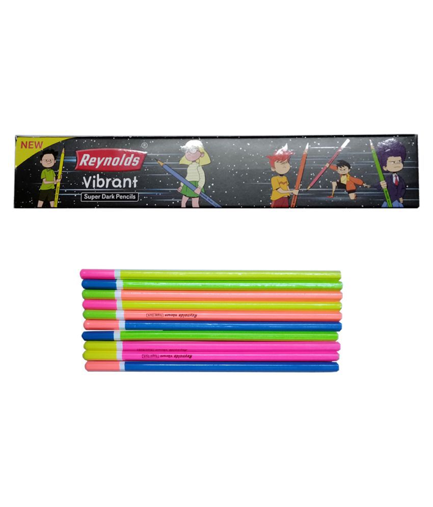Reynolds  Vibrant 10N Pencils +1N Eraser +1N Sharpener MRP 50/-