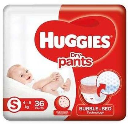 Huggies Dry Pants S 4-8 kg 36 PANTS MRP 334/-