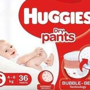 Huggies Dry Pants S 4-8 kg 36 PANTS MRP 334/-
