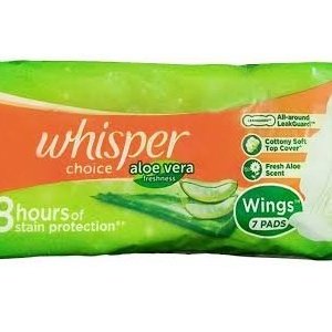 Whisper choice aloe cottony soft Regular 7PDS MRP 25/-